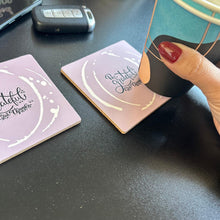 Load image into Gallery viewer, COASTERS WITH MOTIVATIONAL MESSAGE BE GRATEFUL CORK MATERIAL

