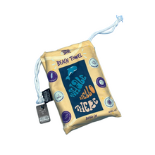 Load image into Gallery viewer, beach towel whale hello there microfiber compact size with pouch
