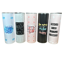 Load image into Gallery viewer, double wall stainless steel tumbler for travel for coffee with motivational messages for office and in car promotional gift
