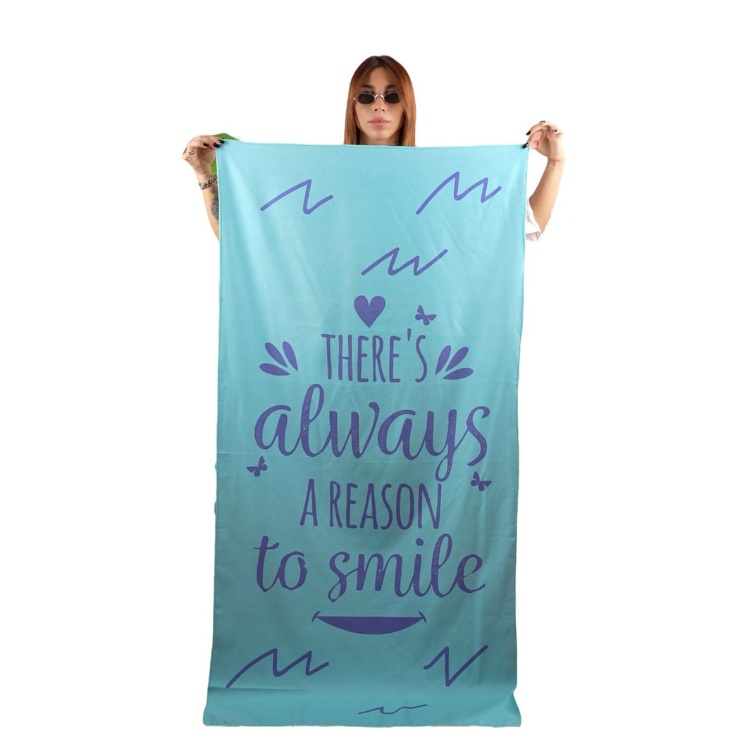 microfiber towel theres always a reason to smile 