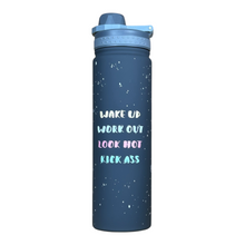 Load image into Gallery viewer, stainless steel double watt water gym bottle motivational quote for gym and indoor and outdoor sports 
